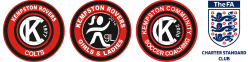 Logos of: 1. Kempston Rovers Coltss, 2. Kempston Rovers Girls & Ladies, 3. Kempston Community Soccer Coaching